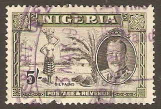 Nigeria 1936 5s Black and olive-green. SG43.